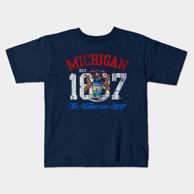 Michigan The Wolverine State Kids T-Shirt by E